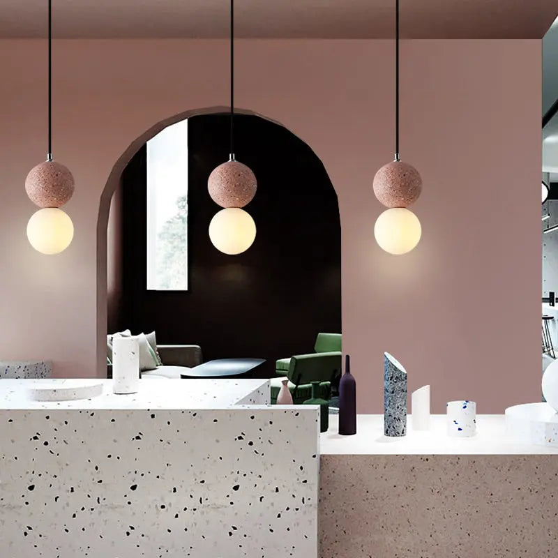 Luminara - Petite Suspension LED Moderne en Verre Noir et Blanc pour Salle à Manger - Rynova