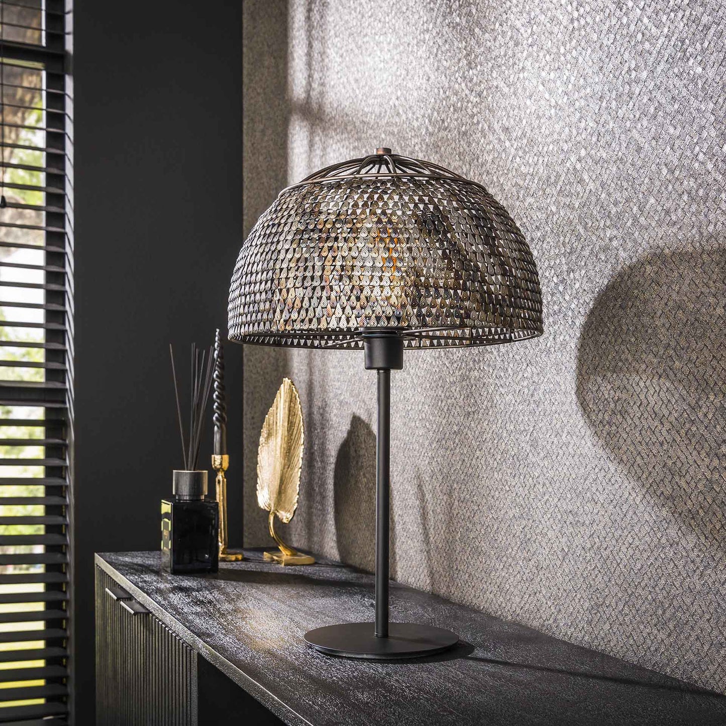 LumièreÉlégante - Lampe de table design noir et brun - Rynova