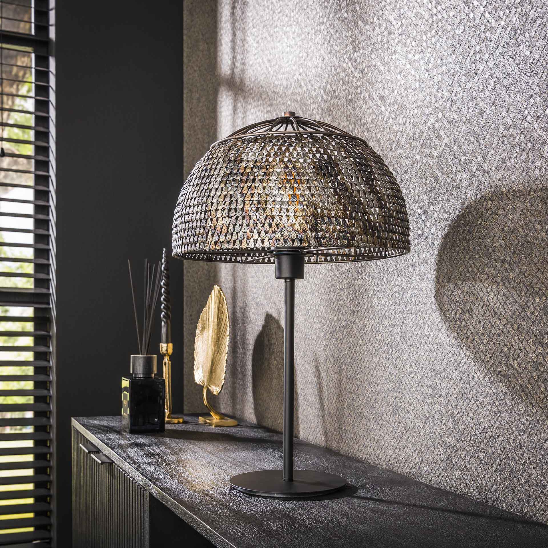 LumièreÉlégante - Lampe de table design noir et brun - Rynova