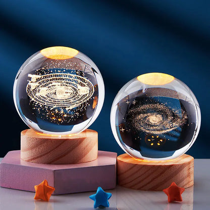 CristaLumi - Lampe de Nuit 3D en Cristal avec Éclairage LED - Rynova