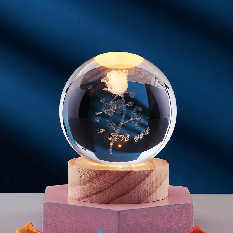 CristaLumi - Lampe de Nuit 3D en Cristal avec Éclairage LED - Rynova