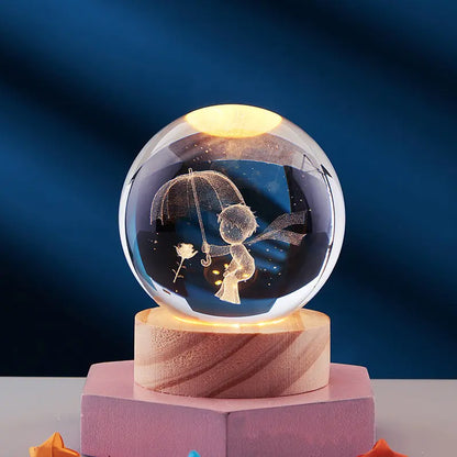CristaLumi - Lampe de Nuit 3D en Cristal avec Éclairage LED - Rynova