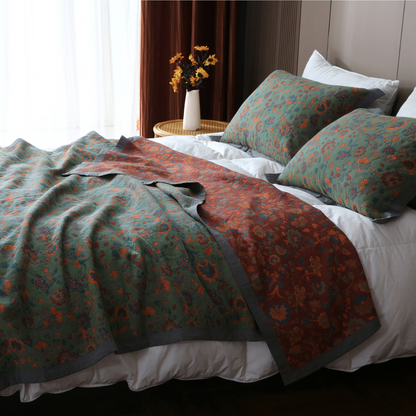 Fleurie Chic - Couverture rétro avec motifs floraux élégants - Rynova