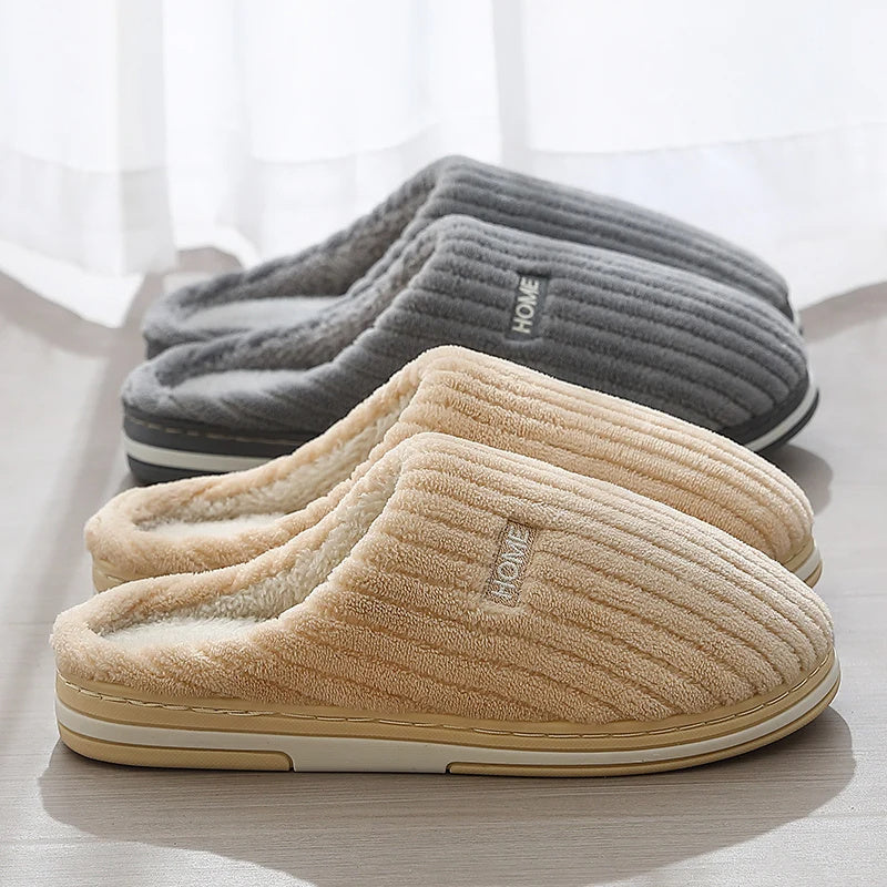 Chaleur Douce - Chaussons en coton douillets et antidérapants pour l'hiver - Rynova