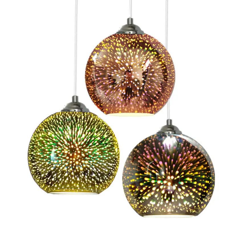 ÉclatFestif | Suspension en Verre Coloré 3D avec Lumière Éblouissante - Rynova