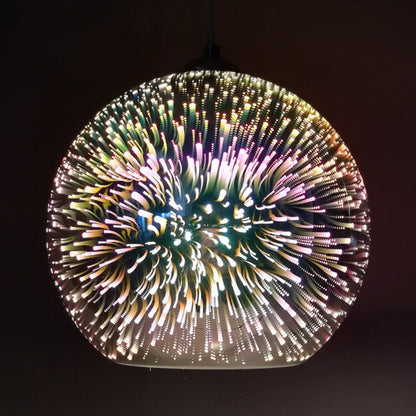 ÉclatFeu - Suspension en Verre Colorée 3D Feu d'Artifice avec Éclairage LED - Rynova