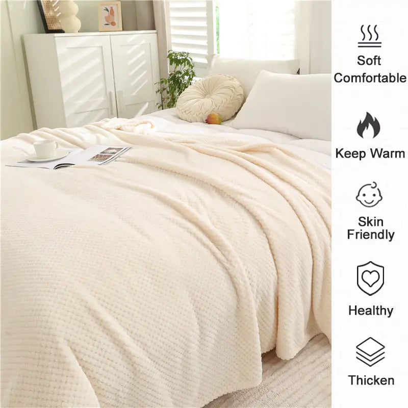 DouceHiver - Plaid Douillet en Flanelle pour Lit d'Hiver - Rynova