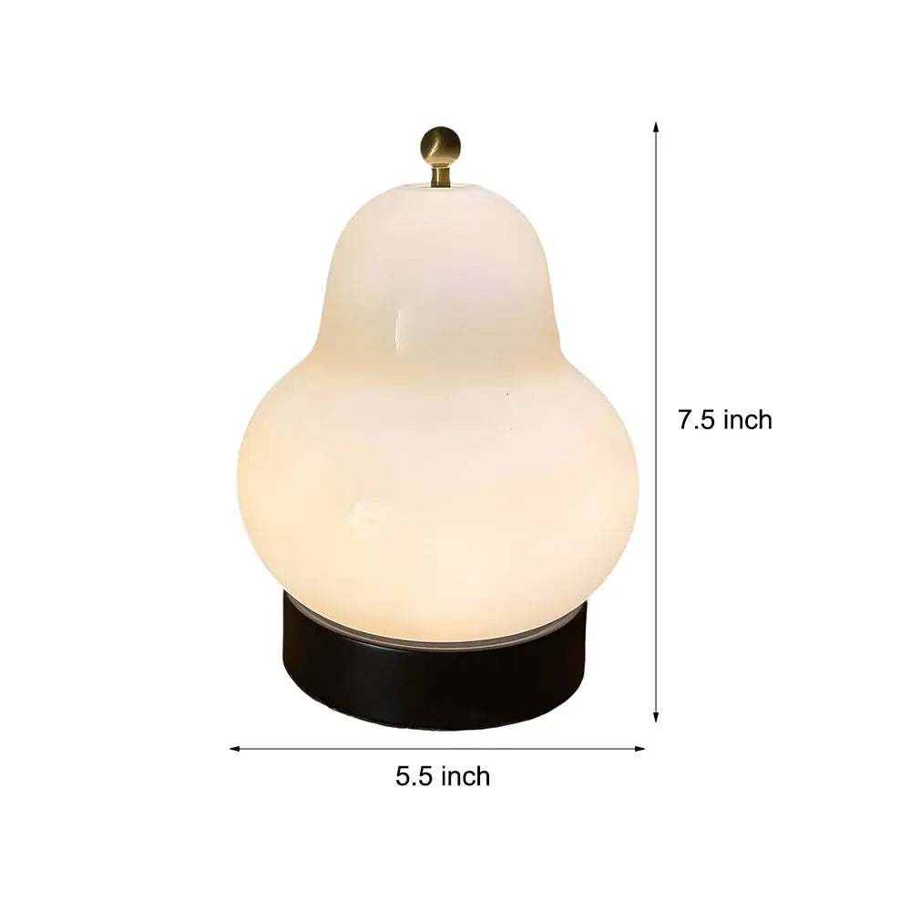 LumièreÉlégante - Lampe de Table en Verre avec Batterie USB, LED Dimmable et Commutateur Tactile - Rynova