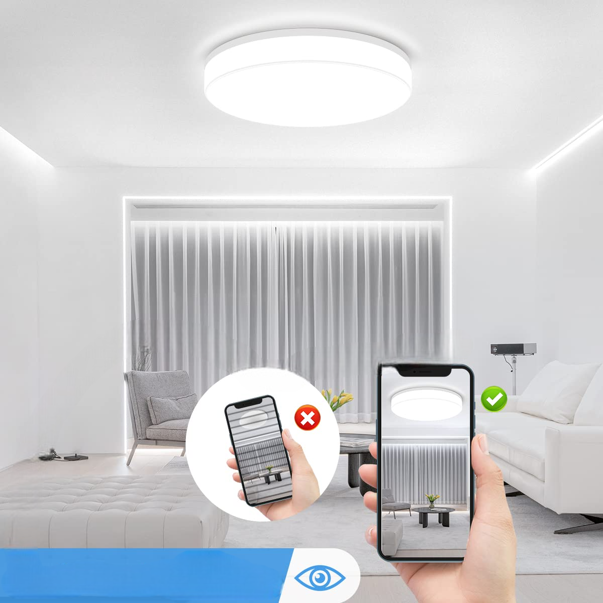 LumièreScandi - Plafond LED Crème Scandinave - Rynova