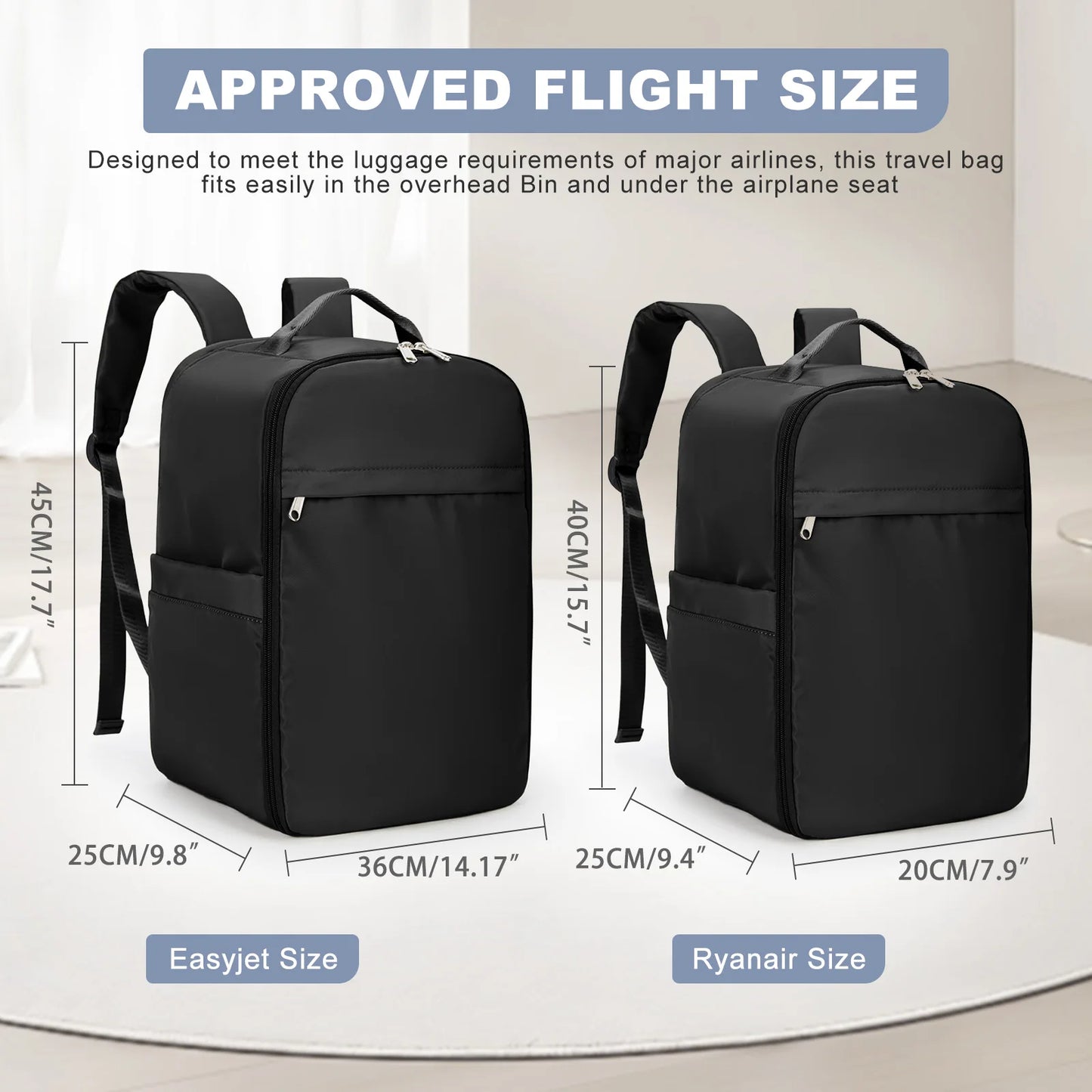 VoyagePro - Sac à Dos Cabine 40x20x25 pour Bagage à Main Ryanair et EasyJet, Sac à Dos Ordinateur pour Hommes/Femmes - Rynova