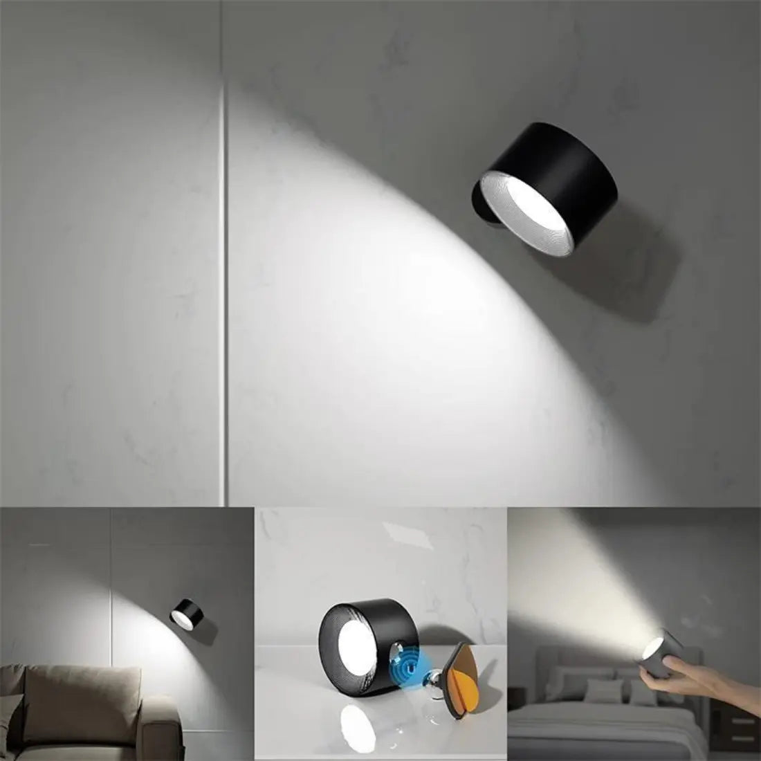 LumiFree - Lampe Murale Rechargeable sans Fil à 360° - Rynova