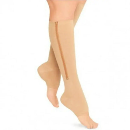 CompressioZip - Chaussettes de Compression Ouvertes avec Fermeture Éclair - Rynova