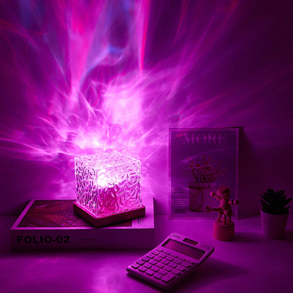 CubeÉclat - Lampe Cube Lumineuse Effet Boréal - Rynova