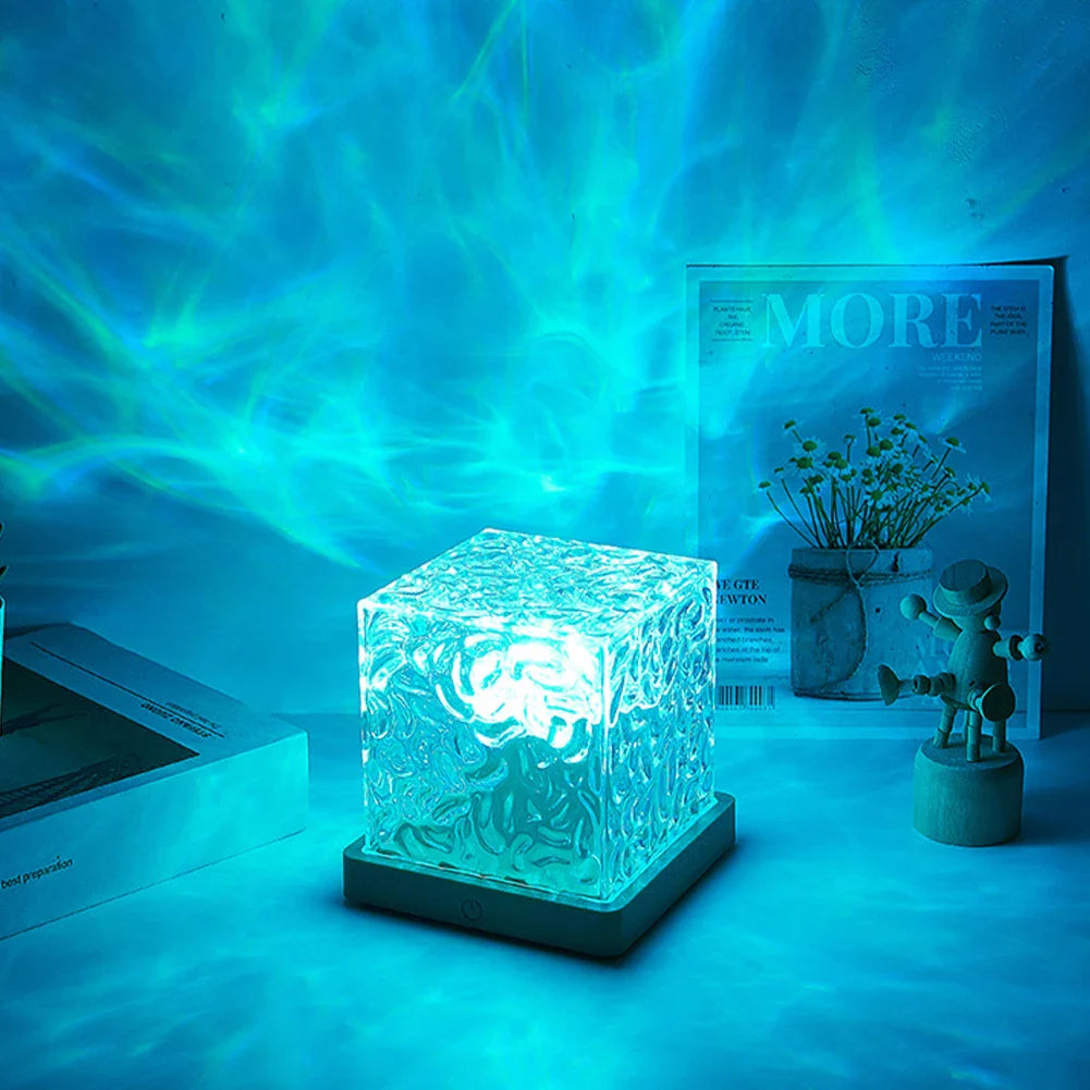 CubeÉclat - Lampe Cube Lumineuse Effet Boréal - Rynova