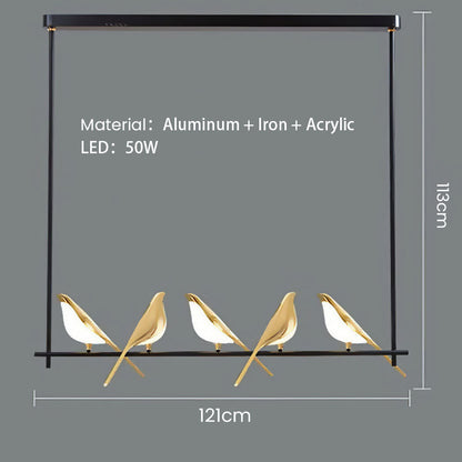 LumiOiseaux – Lampe suspendue cercle d'oiseaux - Rynova