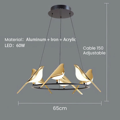 LumiOiseaux – Lampe suspendue cercle d'oiseaux - Rynova
