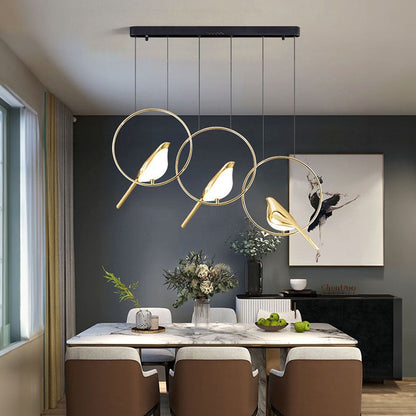 LumiOiseaux – Lampe suspendue cercle d'oiseaux - Rynova