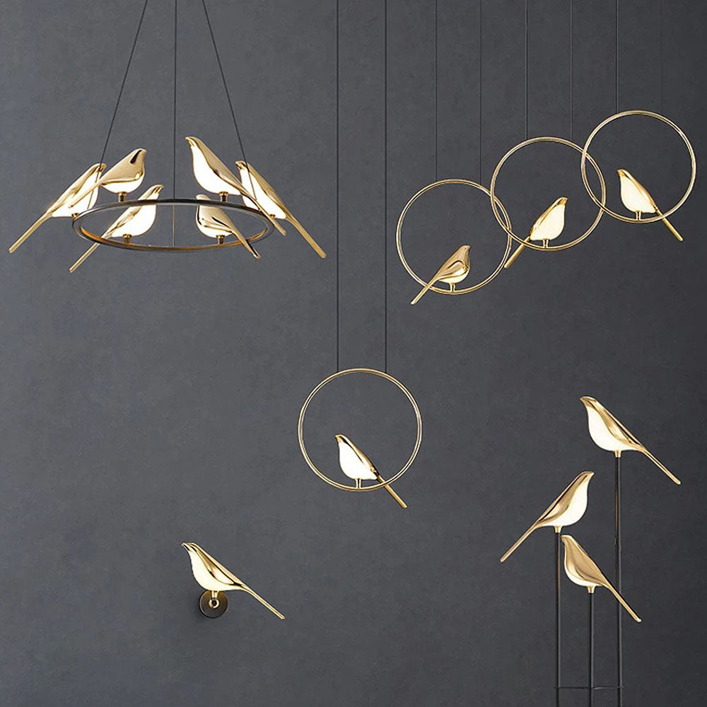 LumiOiseaux – Lampe suspendue cercle d'oiseaux - Rynova