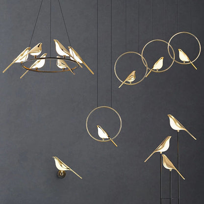 LumiOiseaux – Lampe suspendue cercle d'oiseaux - Rynova