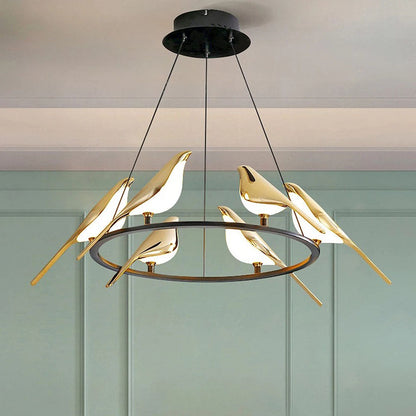 LumiOiseaux – Lampe suspendue cercle d'oiseaux - Rynova