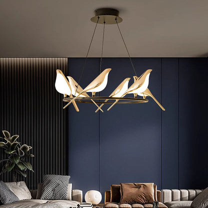 LumiOiseaux – Lampe suspendue cercle d'oiseaux - Rynova