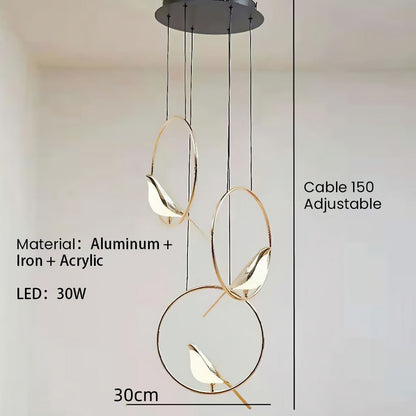 LumiOiseaux – Lampe suspendue cercle d'oiseaux - Rynova