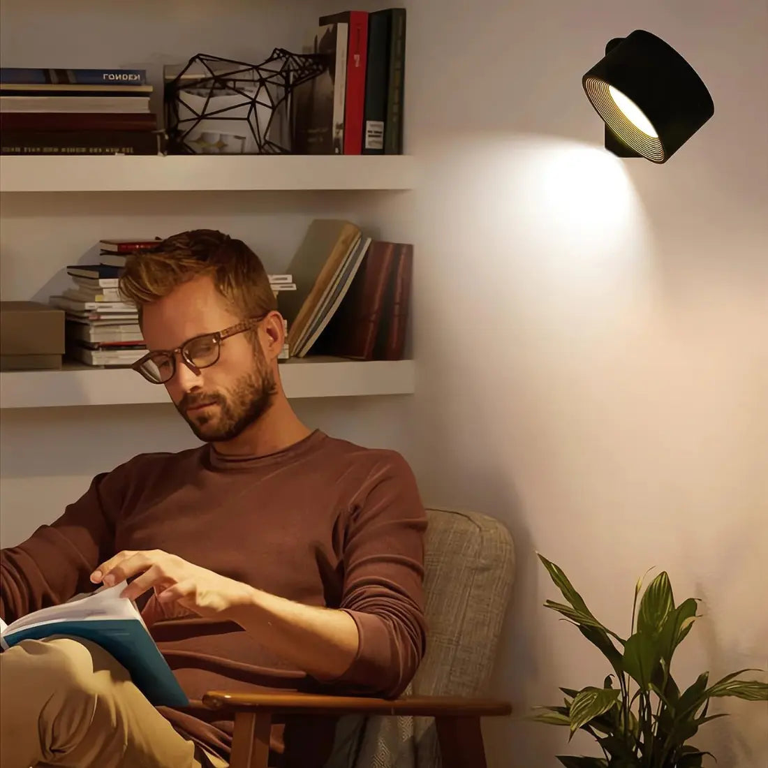 LumiFree - Lampe Murale Rechargeable sans Fil à 360° - Rynova
