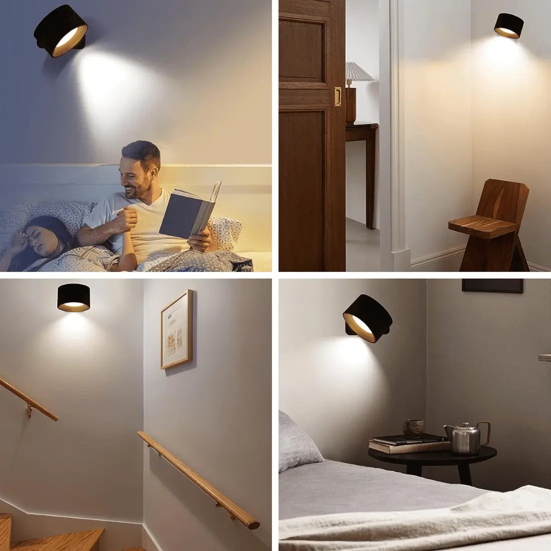 LumiFree - Lampe Murale Rechargeable sans Fil à 360° - Rynova