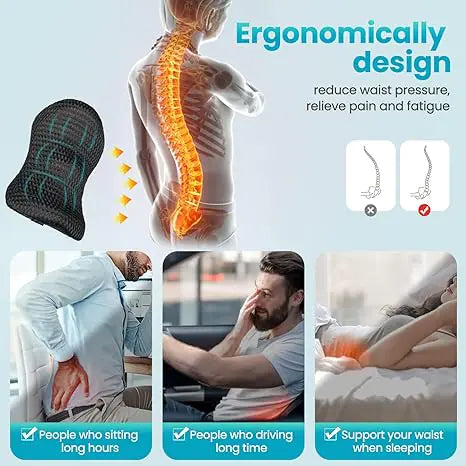 ConfortDos - Coussin de Soutien Lombaire Ergonomique en Mousse à Mémoire - Rynova