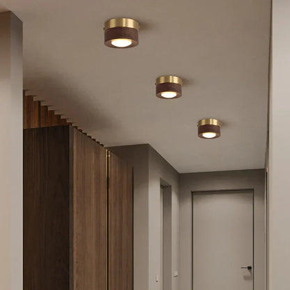Plafonnier WoodAura - Éclairage en Noyer avec Spot LED Moderne - Rynova