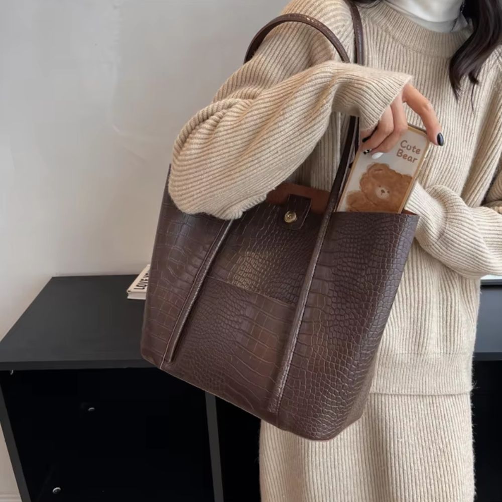 Sac Cabas Vintage Élégance Cuirtage – Grand Sac en Cuir PU pour un Style Intemporel - Rynova