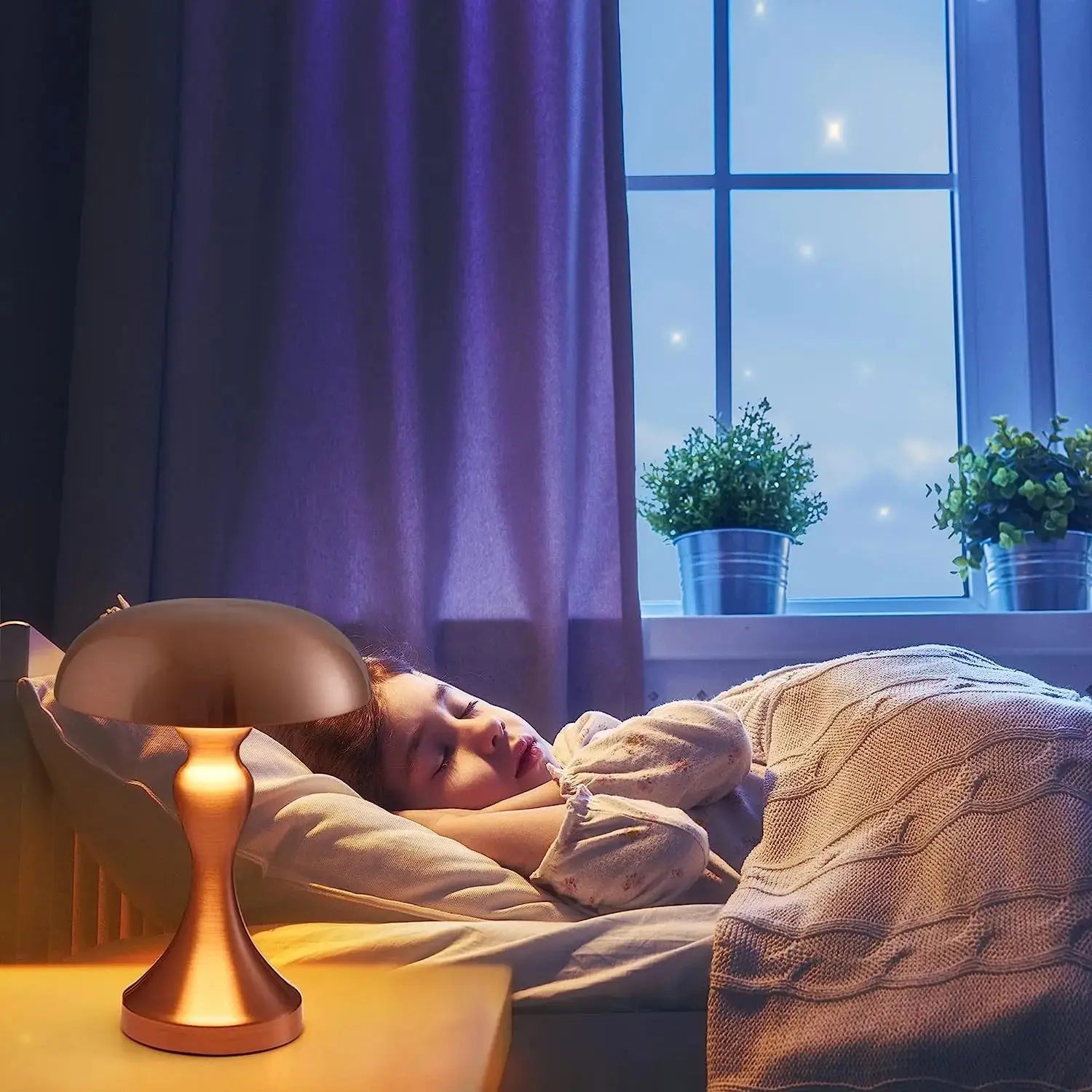 ÉtoileLune - Lampe de Chevet avec Fonction de Lecture - Rynova