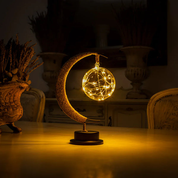LumiLune - Lampe en Verre Lune Chaleureuse et Apaisante - Rynova