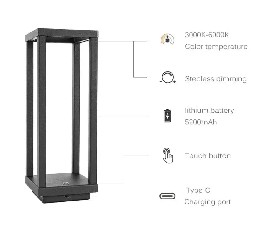 LumaLite - Lampe de table LED sans fil moderne - Rynova