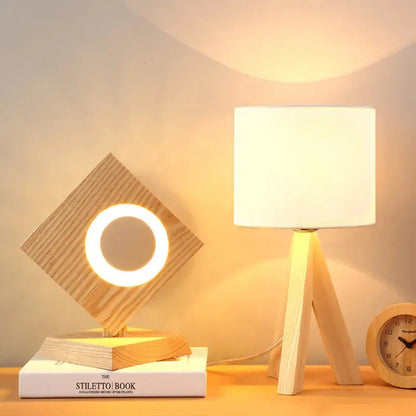 EssenceBois - Lampe de Table Moderne en Bois Naturel - Rynova