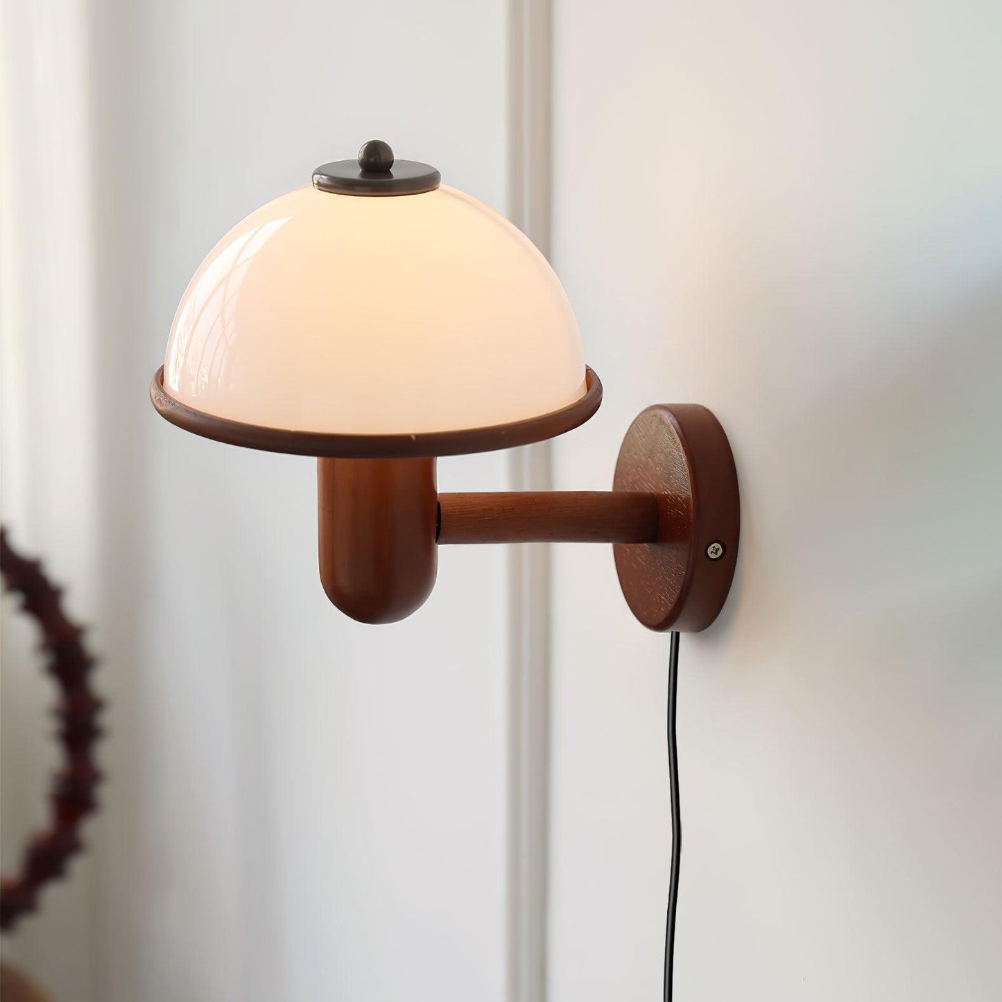 Éclat Naturel – Applique murale en bois champignon élégante - Rynova