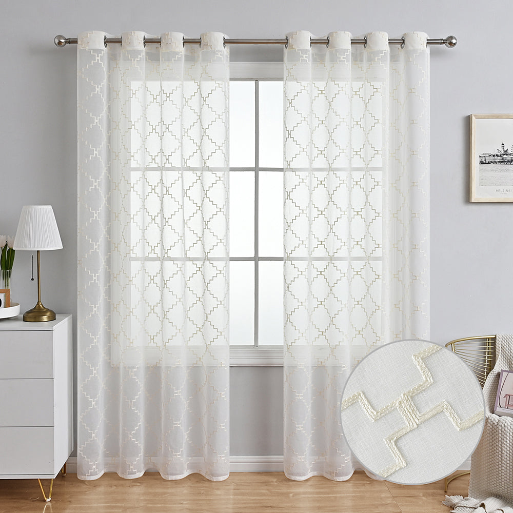 VagueÉlégante - Voile Transparent à Motifs de Vagues - Rynova