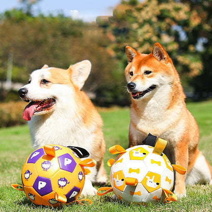 JOUET BALLON DE FOOT INTERACTIF POUR CHIENS - Avec Pompe à Air Gratuite - Rynova