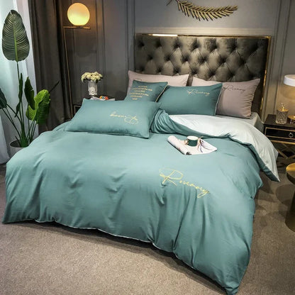 EmbroiLuxe - Housse de Couette Élégante en Tissu Premium - Rynova