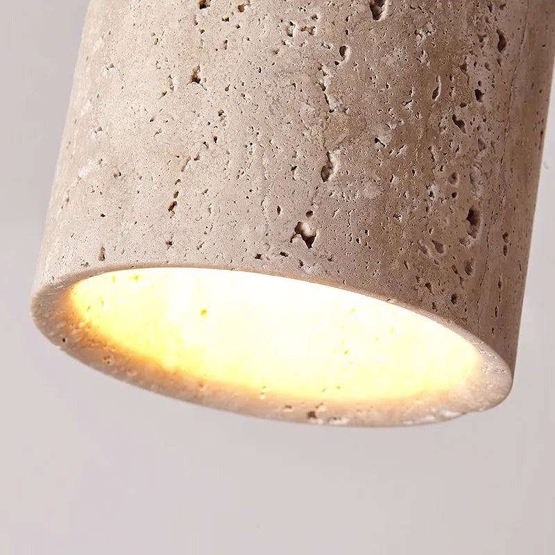 PierreLuxe - Lustre Encastré en Travertin pour Hall et Escalier - Rynova