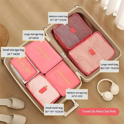 VoyageOrganisé – Set de 6 Sacs de Rangement de Voyage Grande Capacité pour Vêtements, Chaussures et Accessoires - Rynova