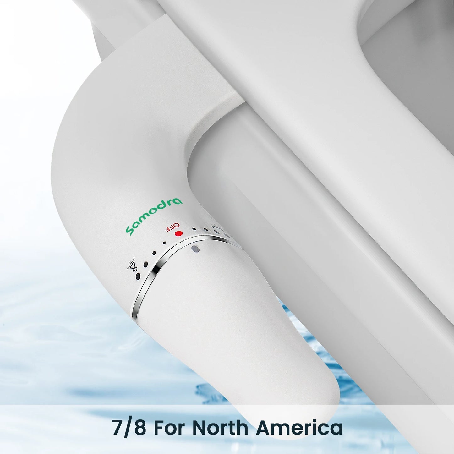 SAMODRA - Attache Bidet Ultra Mince pour Siège de Toilette - Double Buse, Pression d'Eau Réglable, Non Électrique - Rynova