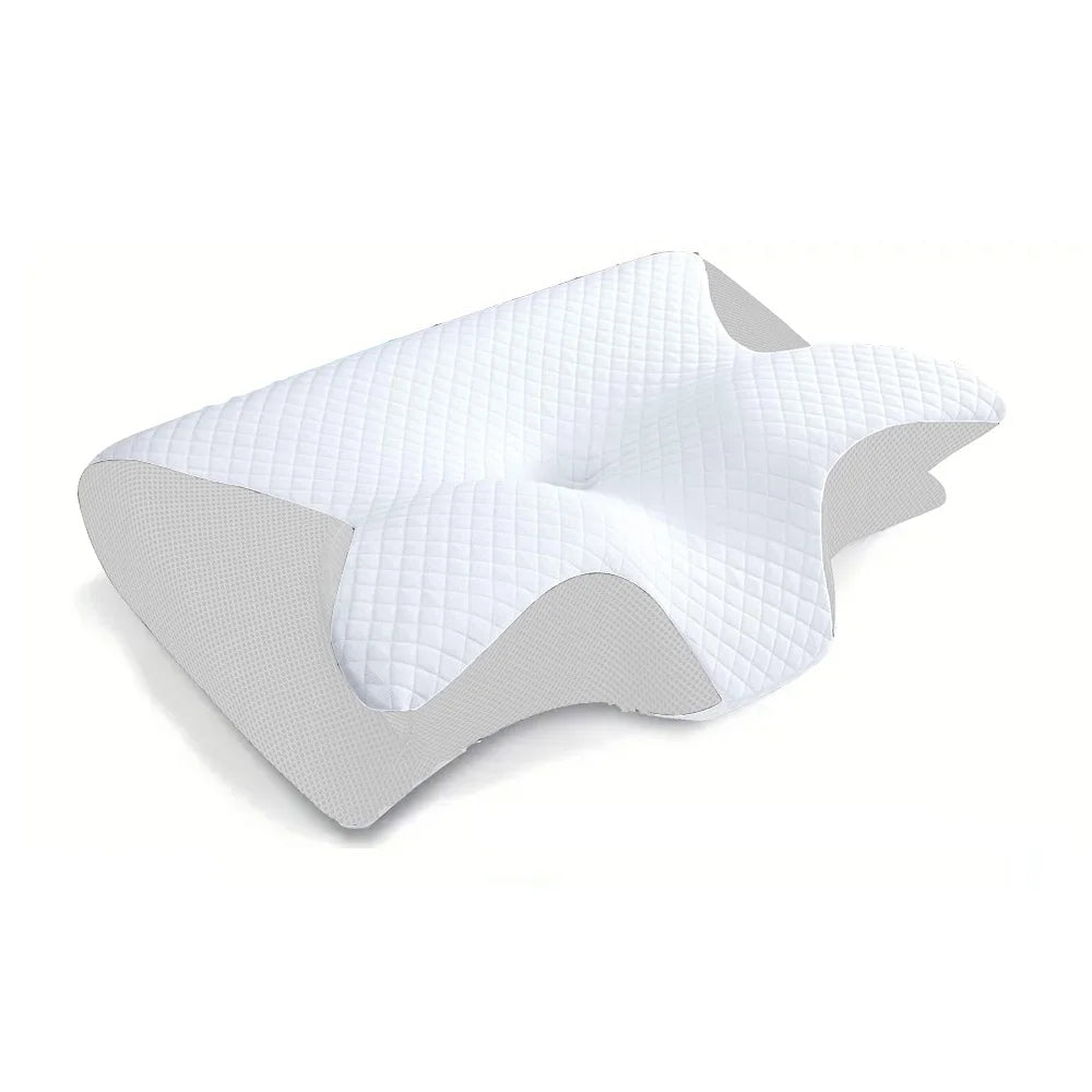 Oreiller Cervical Ergonomique à Mémoire de Forme RelaxConfort - 2 en 1 pour Soulager les Douleurs Cervicales - Rynova