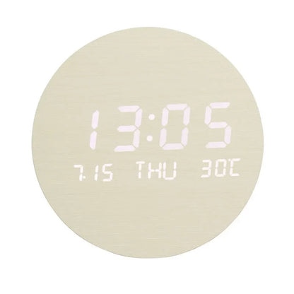 BoisTempo – Horloge de Bureau en Bois avec Alarme et Affichage LED - Rynova