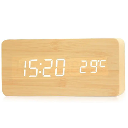 Horloge BoisÉco – Réveil Numérique en Bois avec Affichage LED - Rynova
