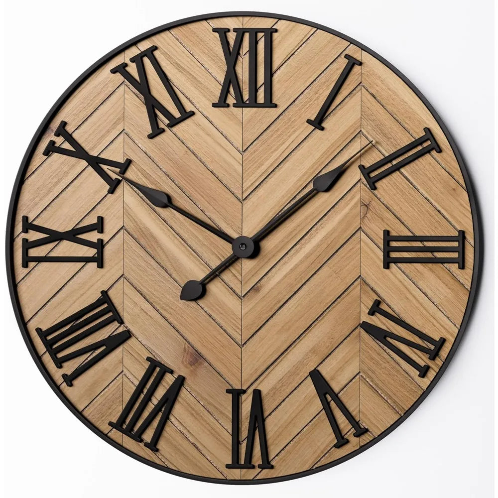 ÉléganceRustique – Horloge Murale avec Chiffres Romains - Rynova