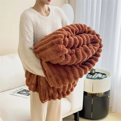VeloursLapin - Plaid Doux en Imitation Lapin pour Lit et Canapé - Rynova