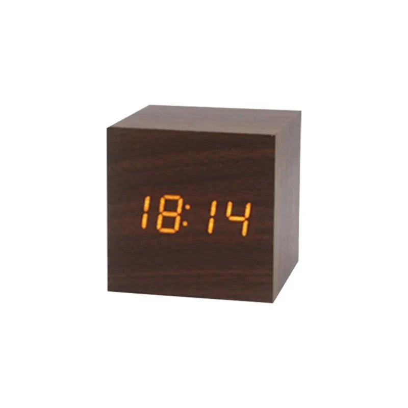 ClimaHorloge – Horloge LED en bois avec affichage de la température et contrôle sonore - Rynova