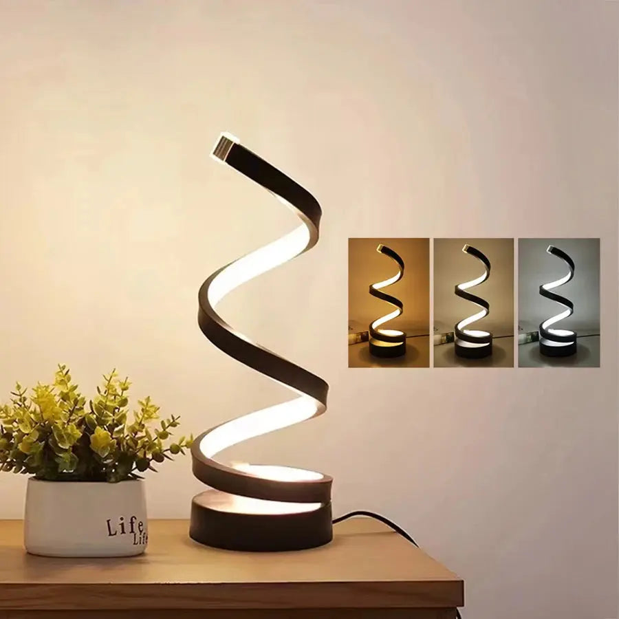 LumiSpirale - Lampe de Bureau Moderne à Intensité Réglable - Rynova