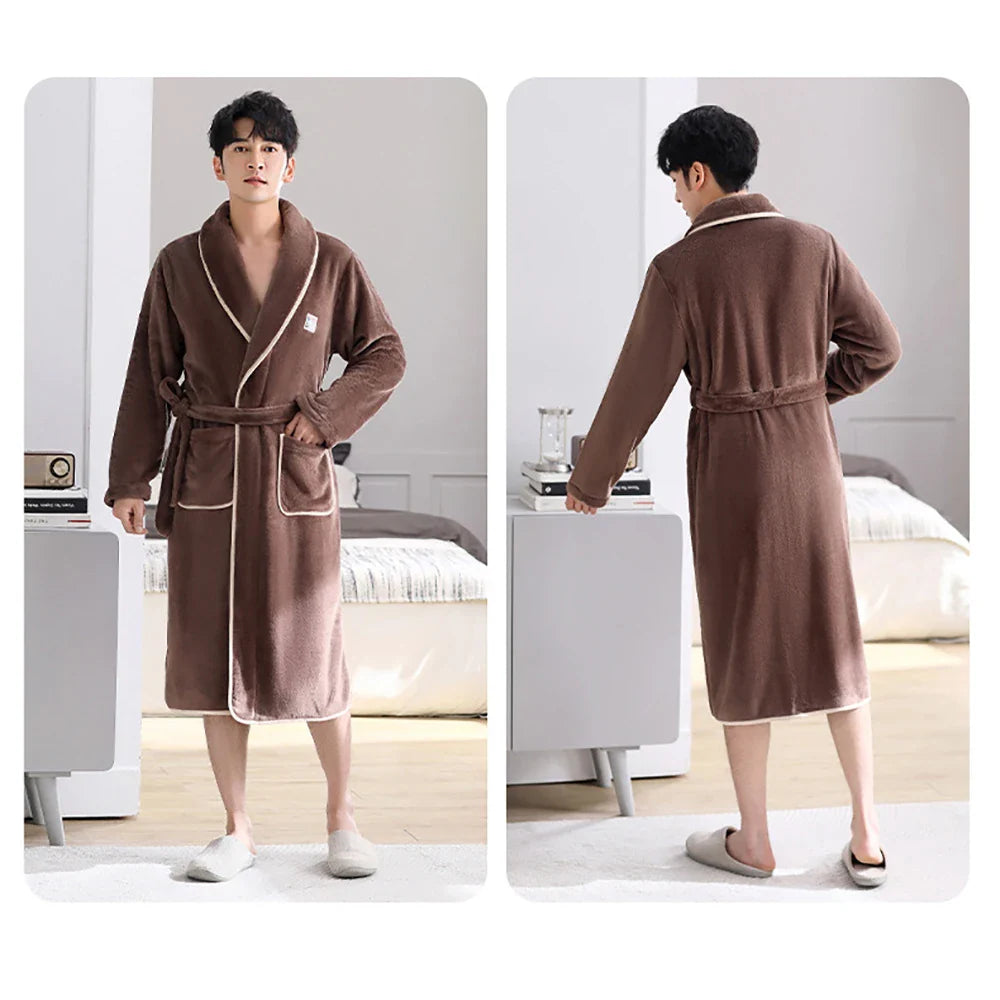 LuxeChaud - Peignoir en Flanelle Douce et Chaude pour Homme - Rynova